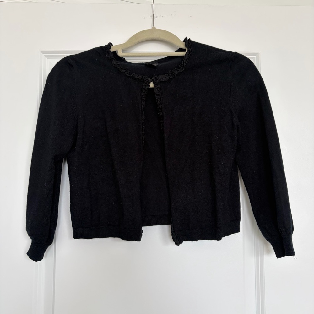 Helmut Lang Black Cropped Knit Cardigan